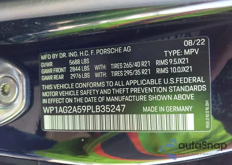 2023 Porsche Macan S from USA, damaged, VIN WP1AG2A59PLB35247